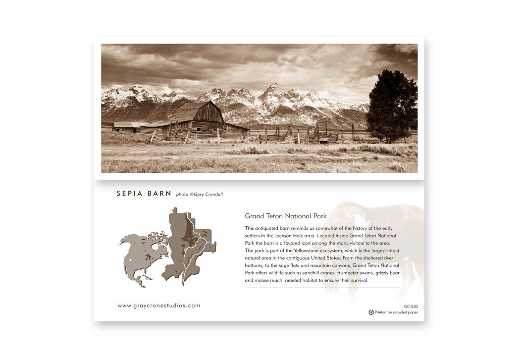 Sepia Barn Notecard