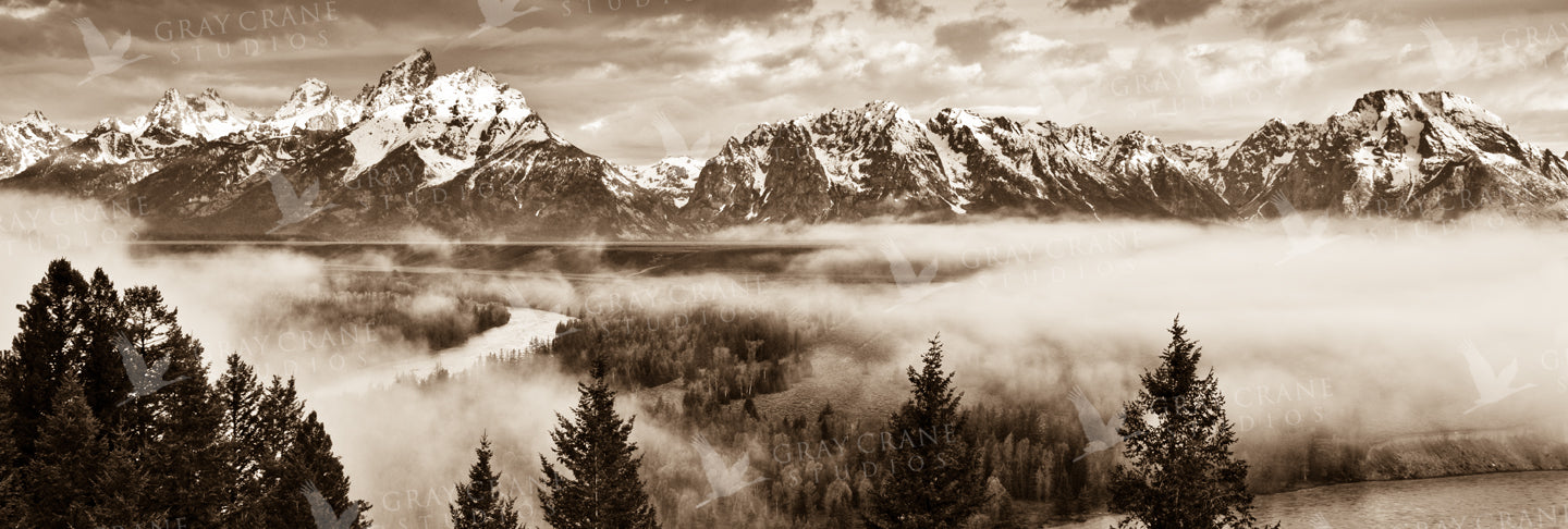 Snake River Overlook Pano Watercolor Print