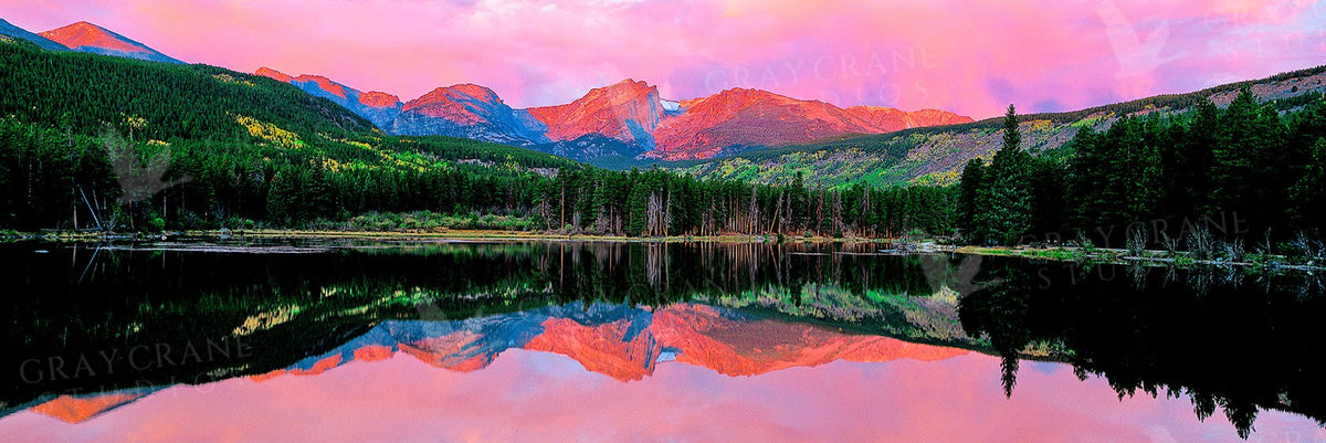 Rocky Mountain Reflection Watercolor Print