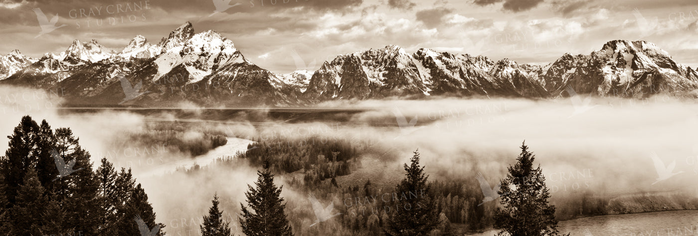 Snake River Overlook Pano Watercolor Print